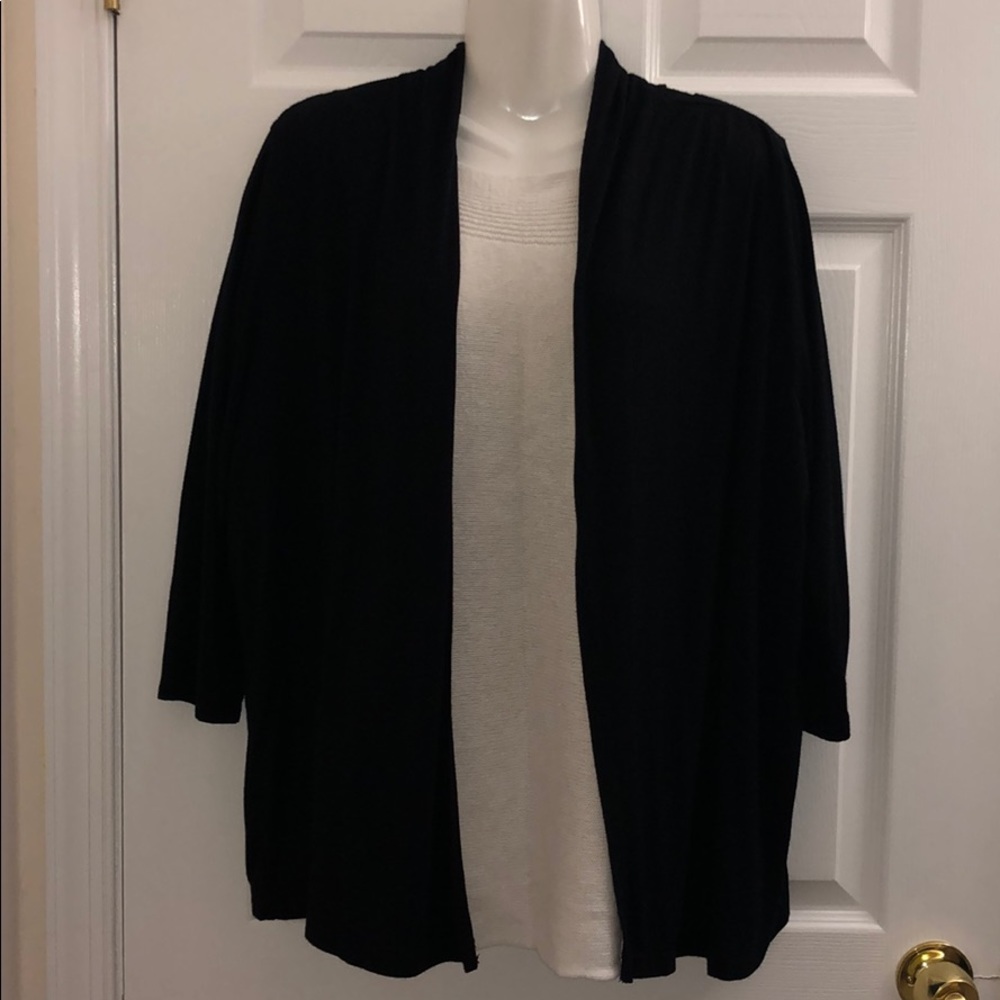 Black 3/4 Sleeve Cardigan